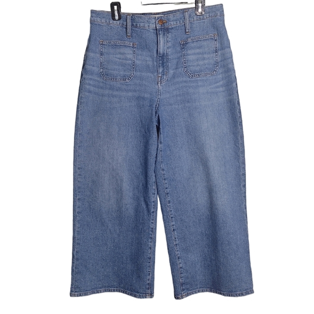 Madewell wide-leg crop medium wash jeans 32